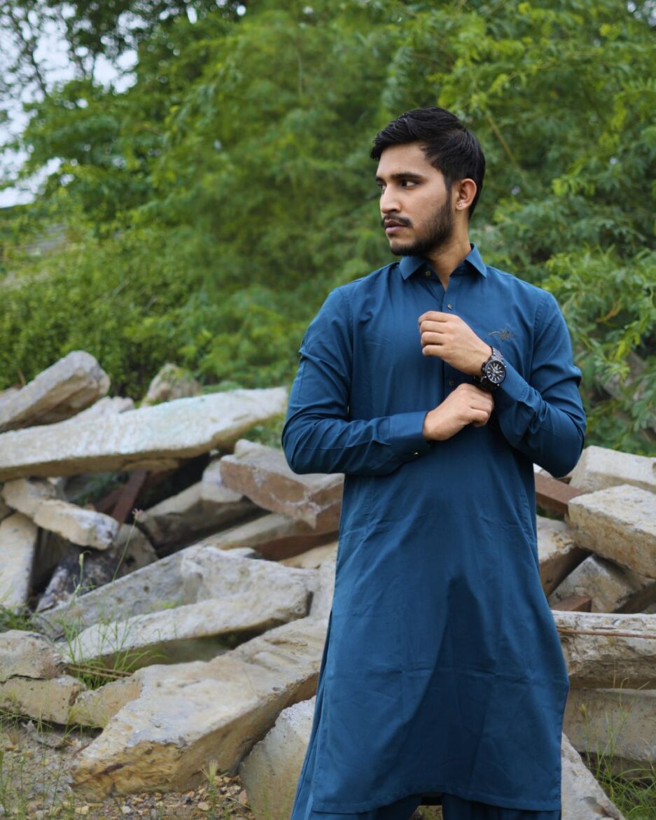 Teal Blue Shalwar Kameez