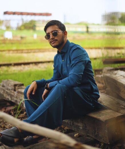Teal Blue Shalwar Kameez