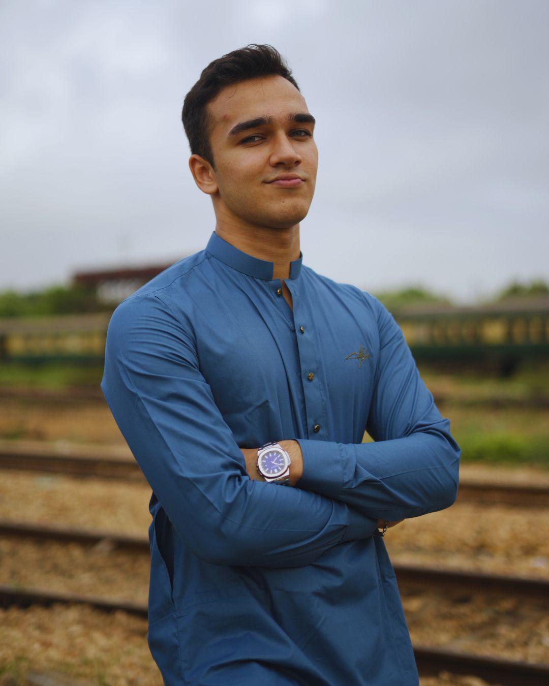 Premium Cotton Satin Kurta Set - Dusty Blue Premium Cotton Satin Kurta Set - Dusty Blue